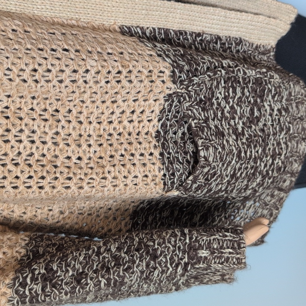 VTG Open-Front Knit Cardigan | Cozy Artisan Boho Indie Sweater SZ L - Picture 8 of 14